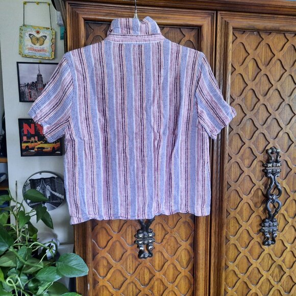 Striped Red and Blue Crop Top - Picture 9 of 16